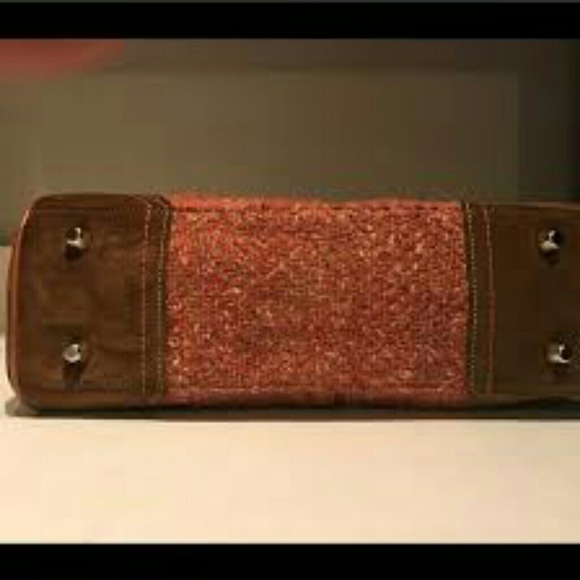 Coach wool tweed bag & wristlet rosy orange - Picture 4 of 5